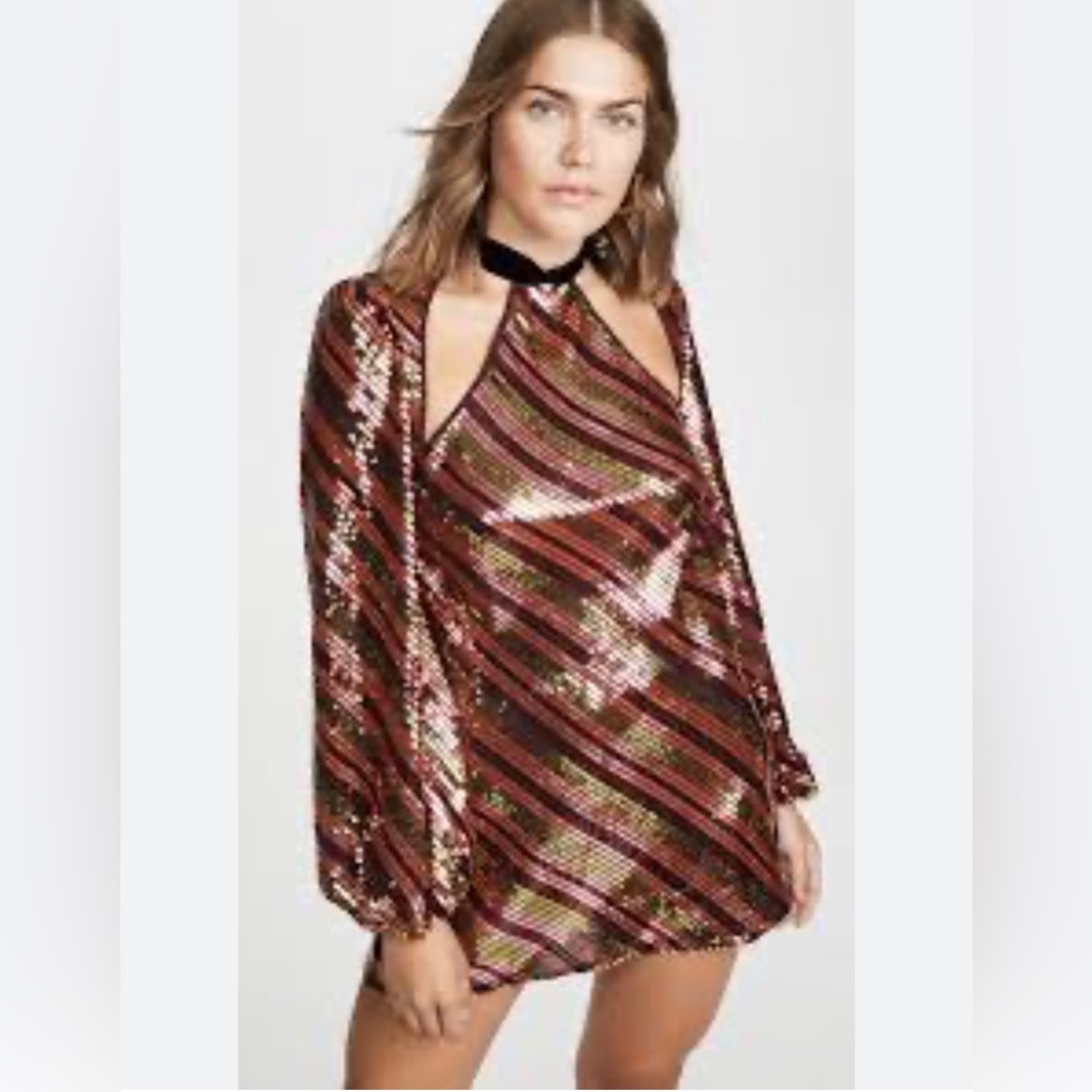 RIXO Harriet Cutout Sequined Minidress- Size XS